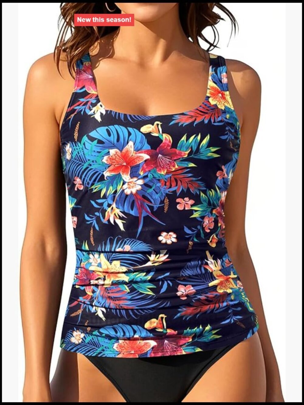 Tummy Control Tankini Top Only - Women's Swimwear Bathing Suit Top